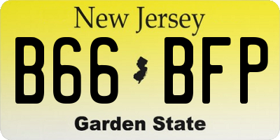 NJ license plate B66BFP