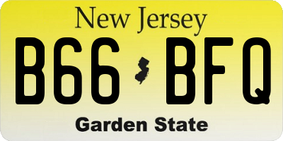 NJ license plate B66BFQ