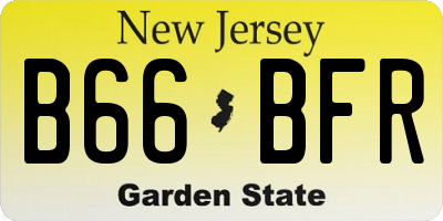 NJ license plate B66BFR