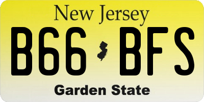 NJ license plate B66BFS