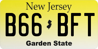 NJ license plate B66BFT