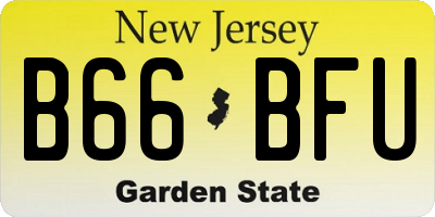 NJ license plate B66BFU