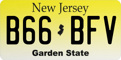 NJ license plate B66BFV