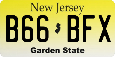 NJ license plate B66BFX