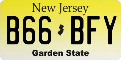 NJ license plate B66BFY