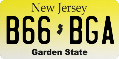 NJ license plate B66BGA