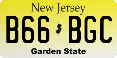 NJ license plate B66BGC