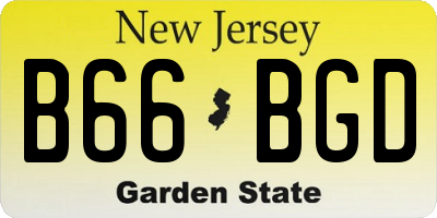 NJ license plate B66BGD