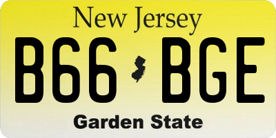 NJ license plate B66BGE