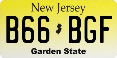 NJ license plate B66BGF