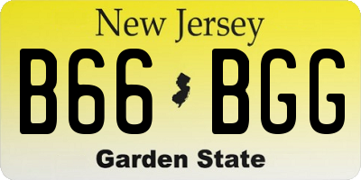 NJ license plate B66BGG