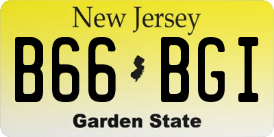 NJ license plate B66BGI