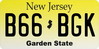 NJ license plate B66BGK