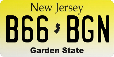 NJ license plate B66BGN