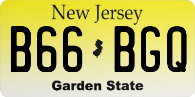 NJ license plate B66BGQ