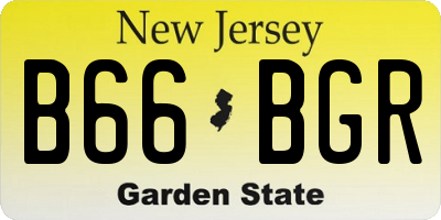 NJ license plate B66BGR