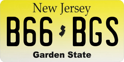 NJ license plate B66BGS