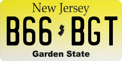 NJ license plate B66BGT