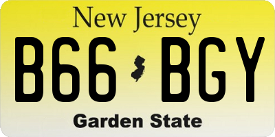 NJ license plate B66BGY