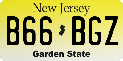 NJ license plate B66BGZ