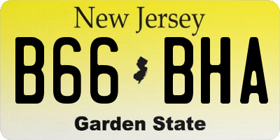 NJ license plate B66BHA