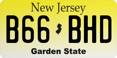 NJ license plate B66BHD