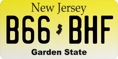 NJ license plate B66BHF