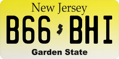NJ license plate B66BHI