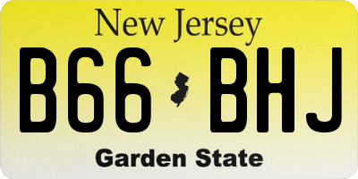 NJ license plate B66BHJ