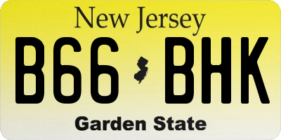NJ license plate B66BHK