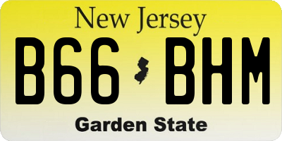 NJ license plate B66BHM