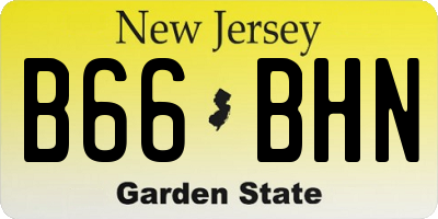 NJ license plate B66BHN