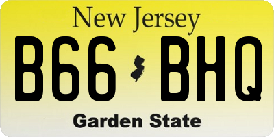 NJ license plate B66BHQ