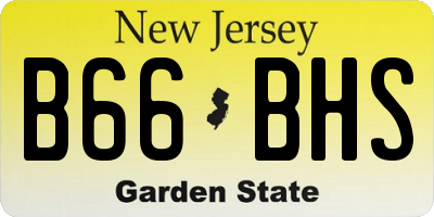 NJ license plate B66BHS