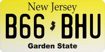 NJ license plate B66BHU