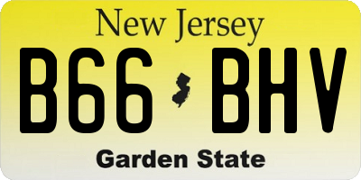NJ license plate B66BHV