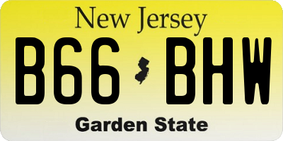 NJ license plate B66BHW