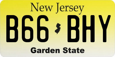 NJ license plate B66BHY