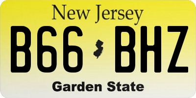 NJ license plate B66BHZ