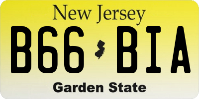 NJ license plate B66BIA