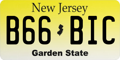 NJ license plate B66BIC