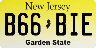 NJ license plate B66BIE