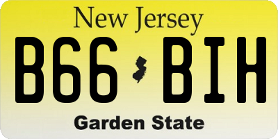 NJ license plate B66BIH