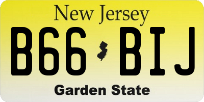 NJ license plate B66BIJ