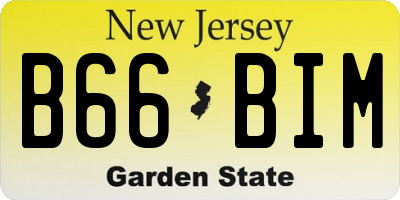NJ license plate B66BIM