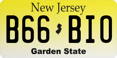 NJ license plate B66BIO