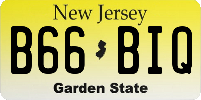NJ license plate B66BIQ