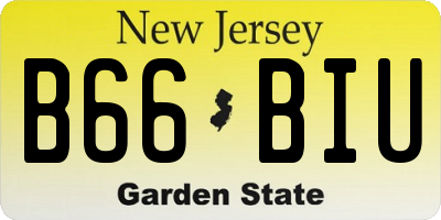 NJ license plate B66BIU