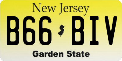 NJ license plate B66BIV