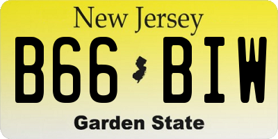 NJ license plate B66BIW
